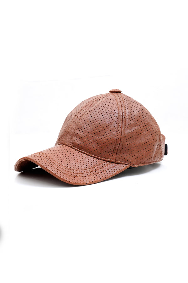Breathable Sheep Leather Adjustable Baseball Cap Unisex | Kordovan Leather Pakistan