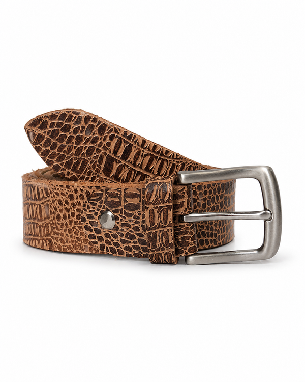 Croc Textured Shaded Belt