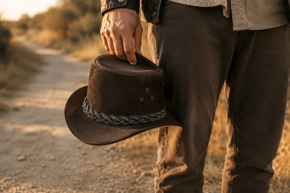 KORDOVAN's Suede Premium Genuine Leather Western Cowboy Hat - Brown