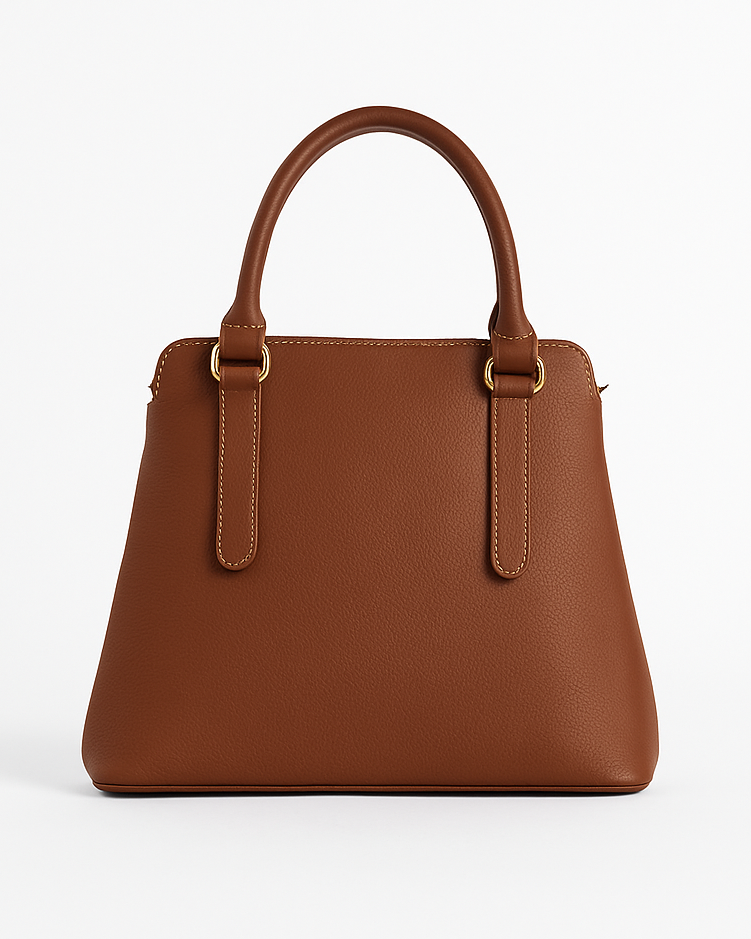 Brown handbag on a white background