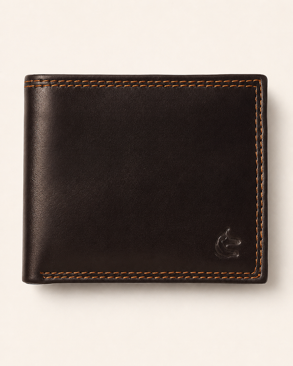 Sheppard soft sheep leather wallet — front view with button pocket | Kordovan Pakistan