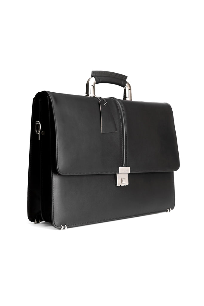 The Documate Office Bag / Briefcase with code lock // Black - Kordovan