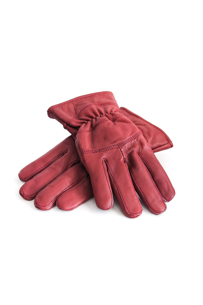 Durable Women's Leather Gloves // Dark Red // Kordovan - Kordovan