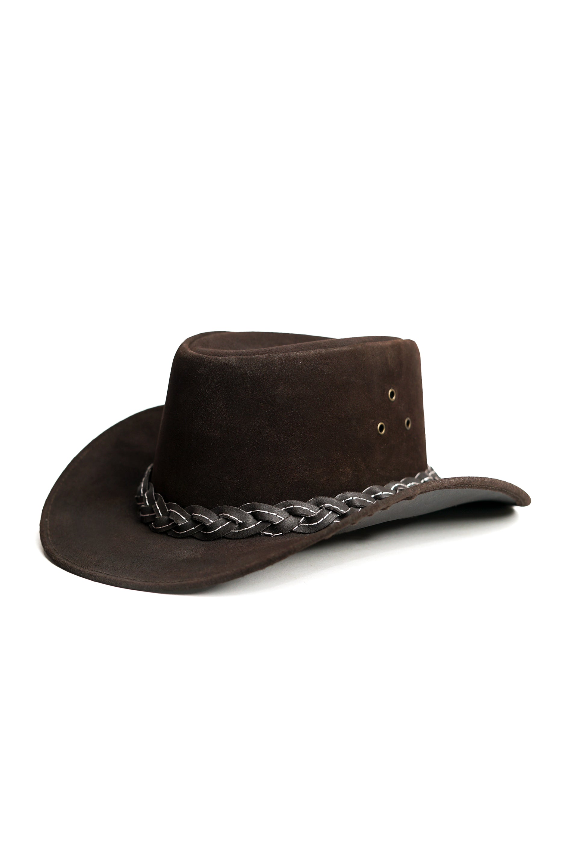 KORDOVAN's Suede Premium Genuine Leather Western Cowboy Hat - Brown - Kordovan