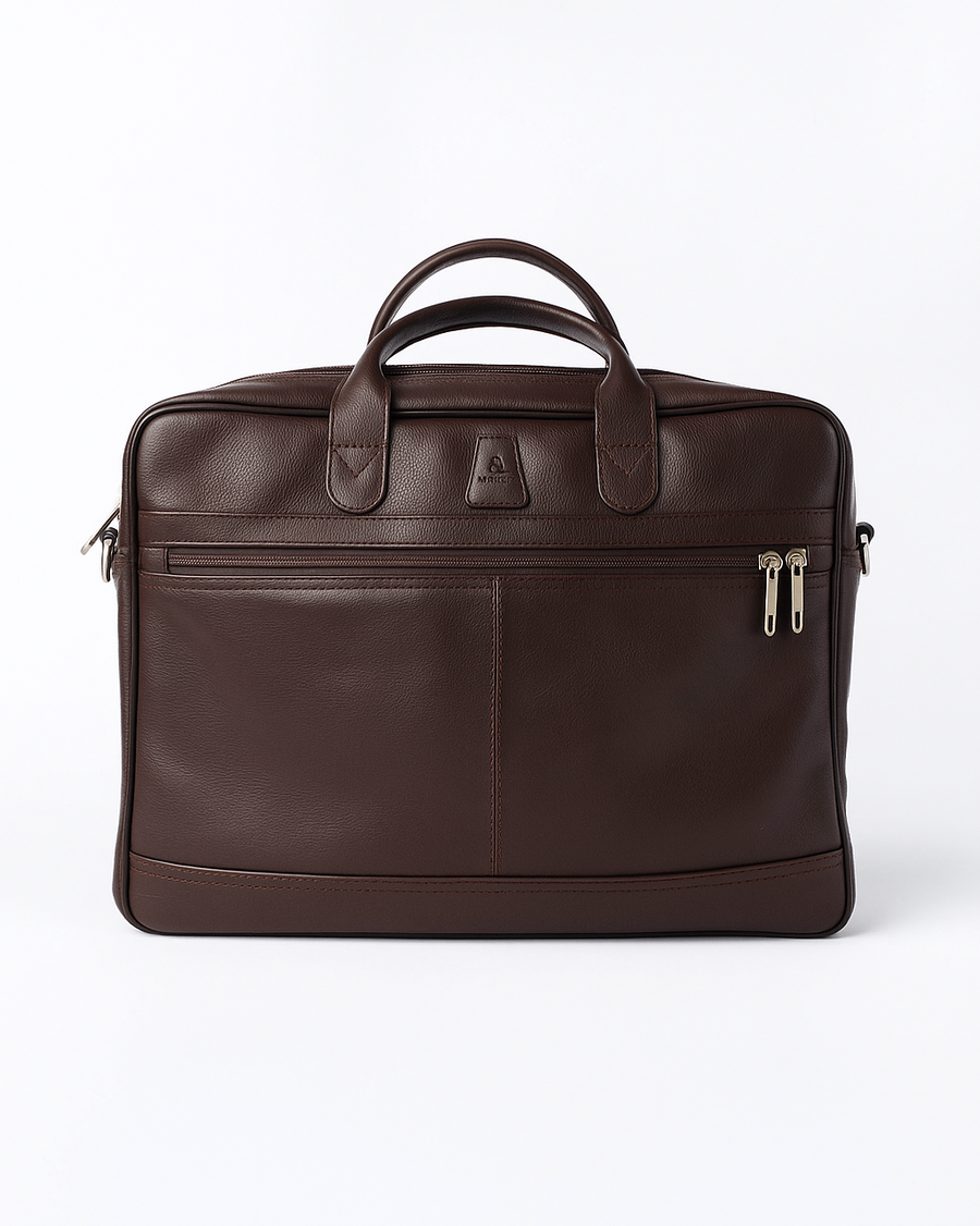 Natural Milled leather slim laptop bag by Kordovan | Kordovan Leather Pakistan