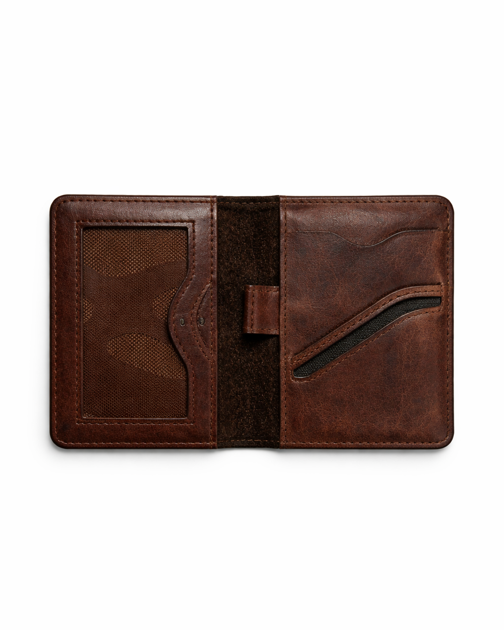 Brown leather wallet on a white background