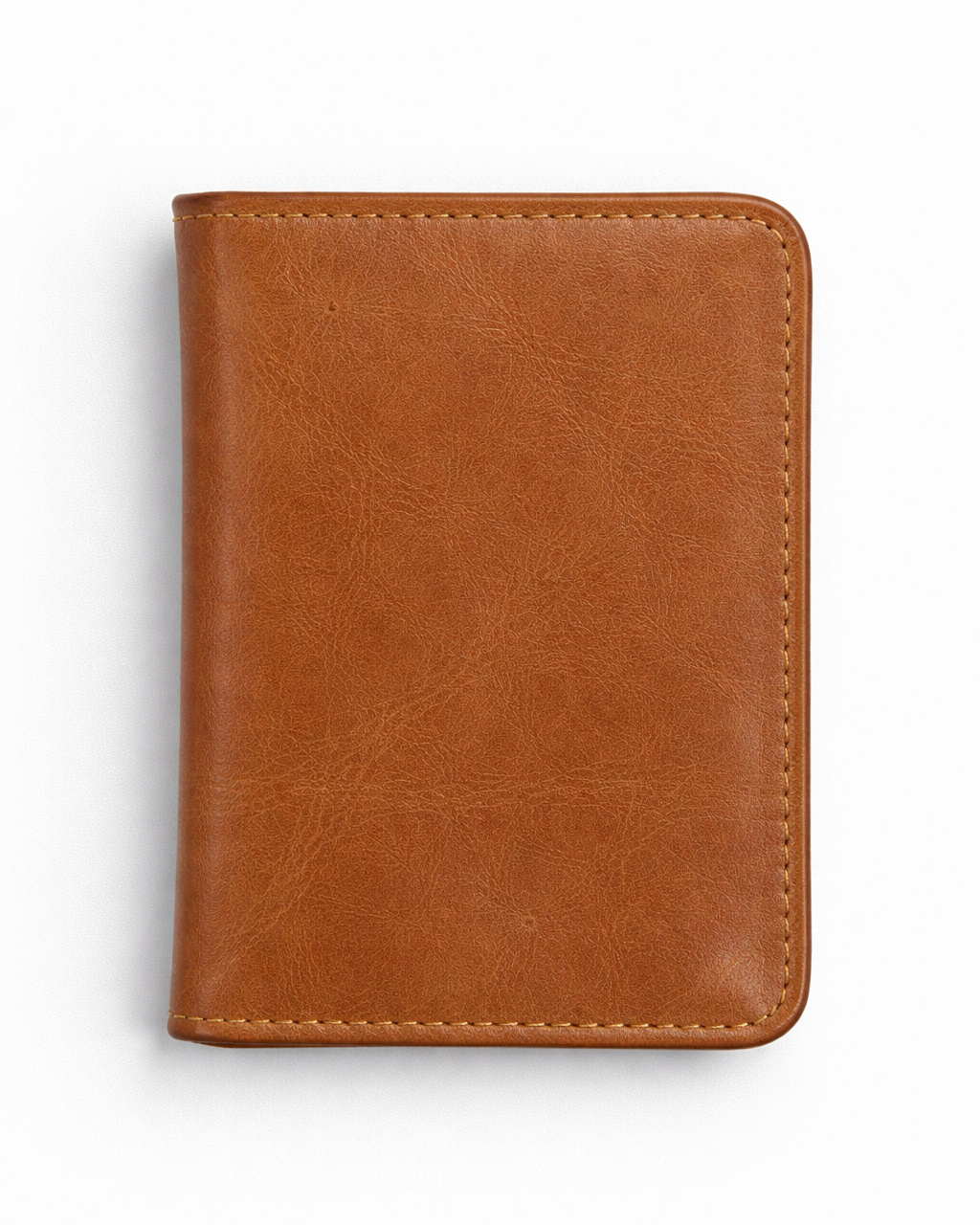 Brown leather wallet on a white background