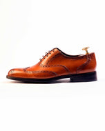 The Salemanco Brogue Tan Leather Shoes | Kordovan Leather Pakistan
