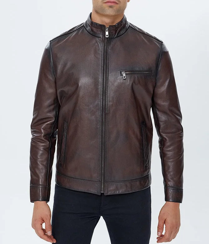 Alonzo Brown Sheepskin Leather Jacket