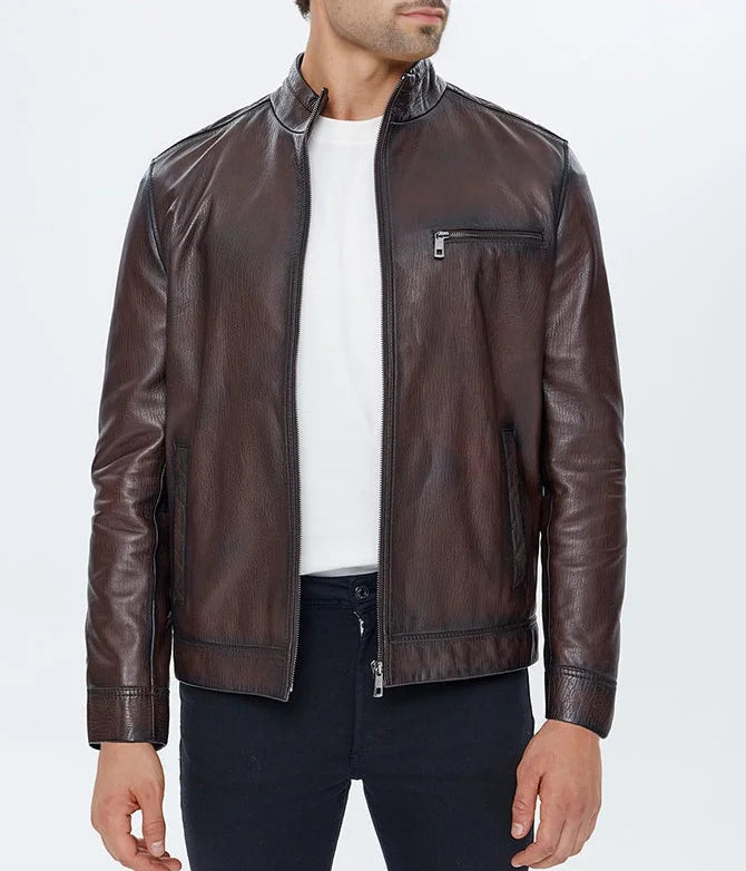 Alonzo Brown Sheepskin Leather Jacket