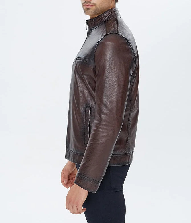 Alonzo Brown Sheepskin Leather Jacket