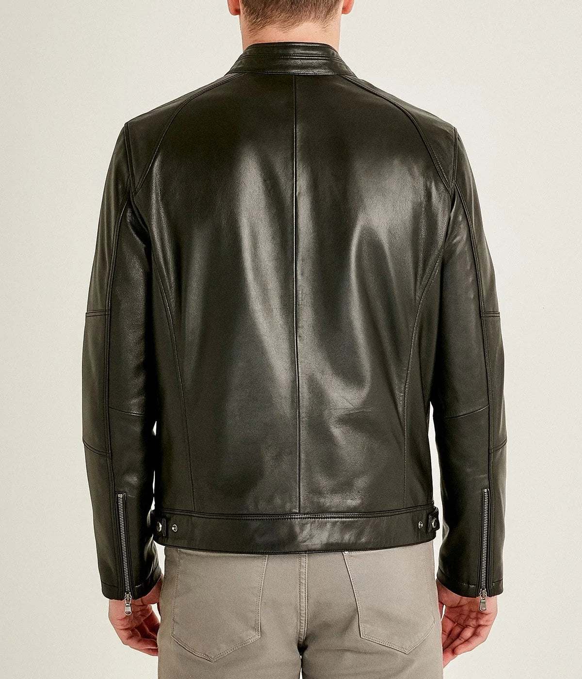 Alveraz | Black Sheepskin Biker Leather Jacket