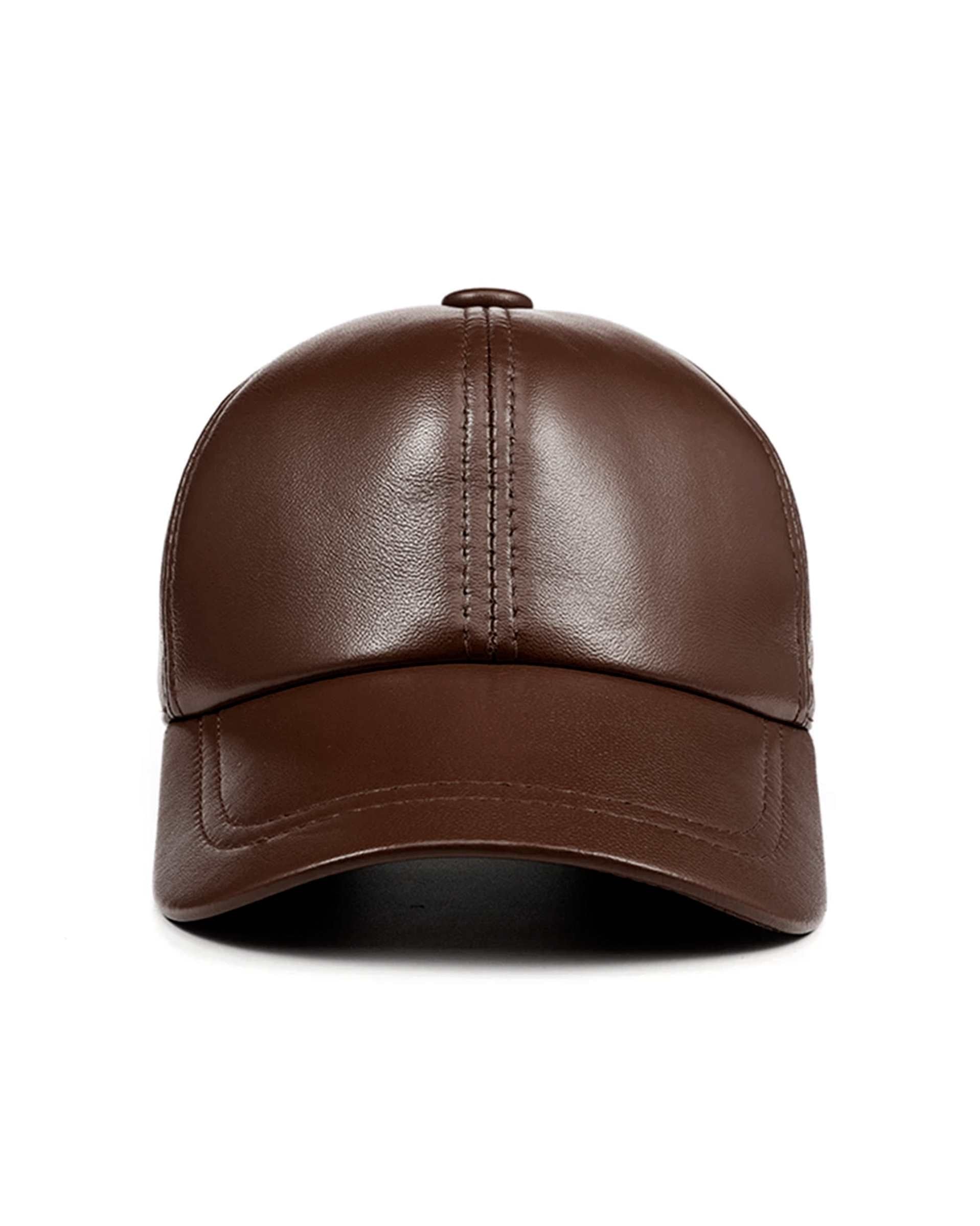 Genuine Sheep Leather Adjustable Baseball Cap // Unisex – Kordovan