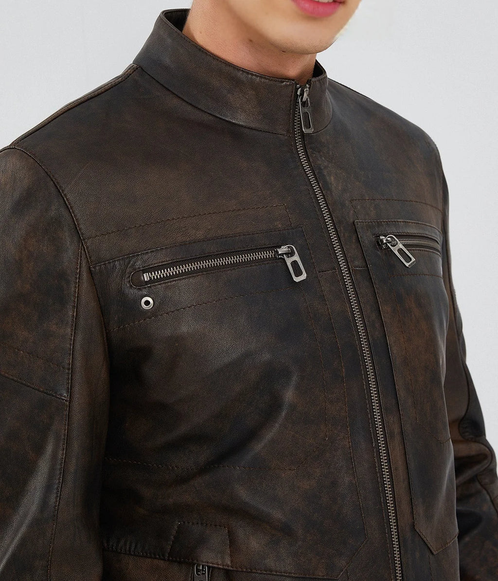 Bohemia | Vintage Brown Sheepskin Leather Jacket