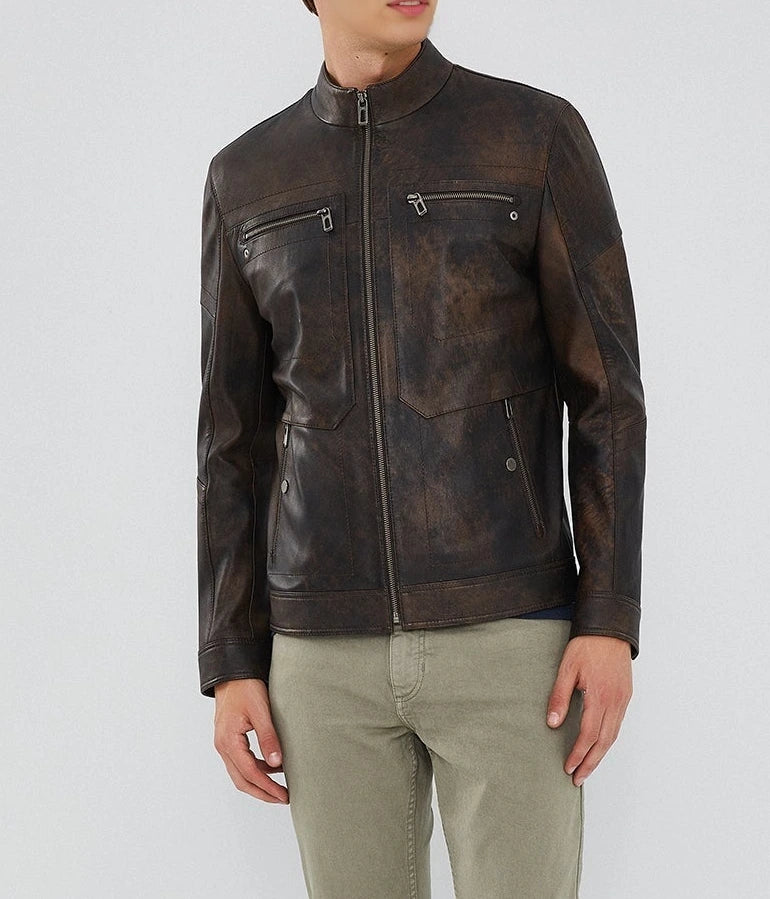 Bohemia | Vintage Brown Sheepskin Leather Jacket