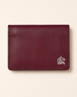 Elite Card Holder in burgundy leather — front view | Kordovan Pakistan