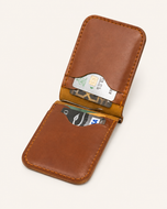 HM The Lord's Wallet open — money clip, four card slots and outer quick-access pocket