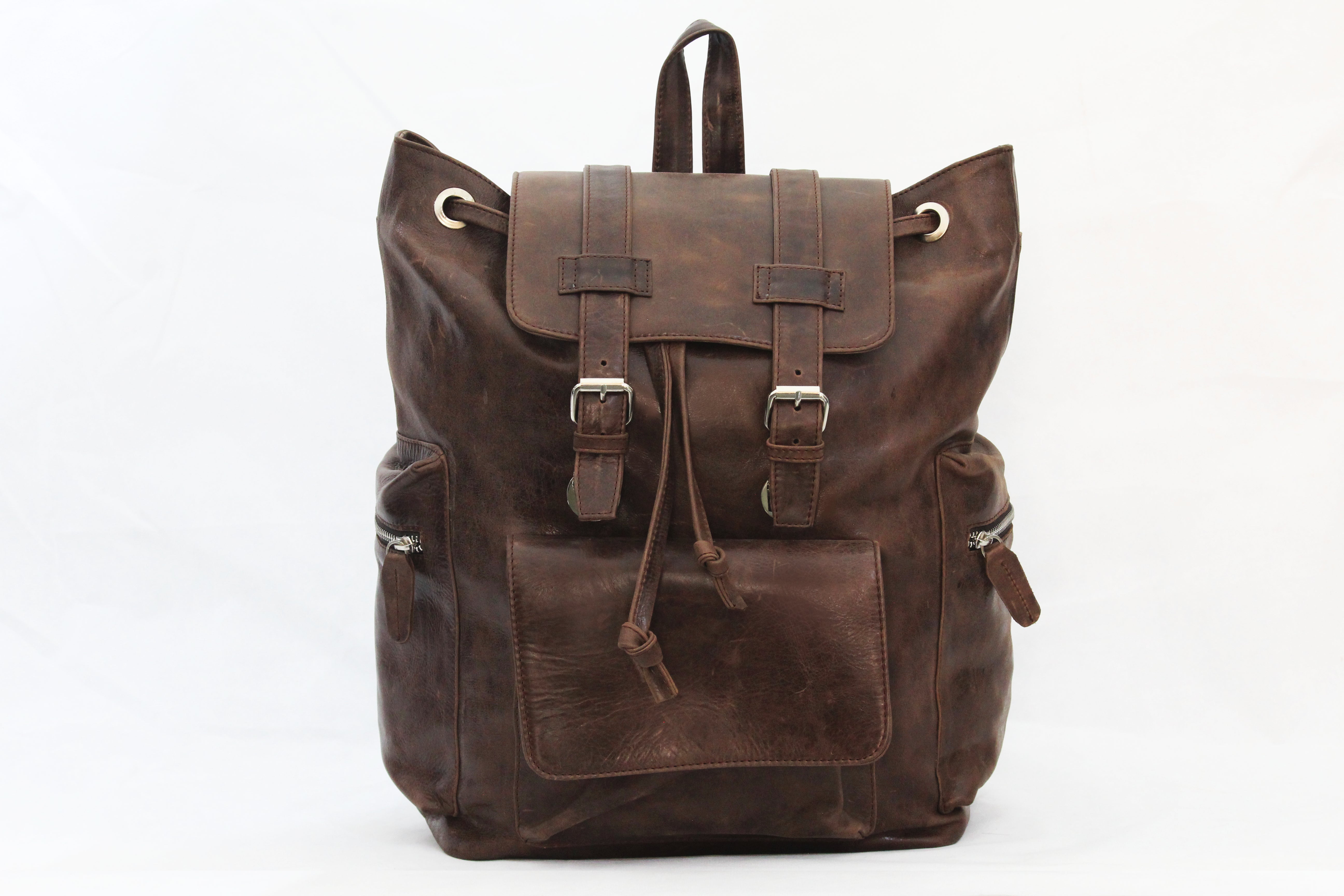 Hilford | Distressed Brown Leather Backpack