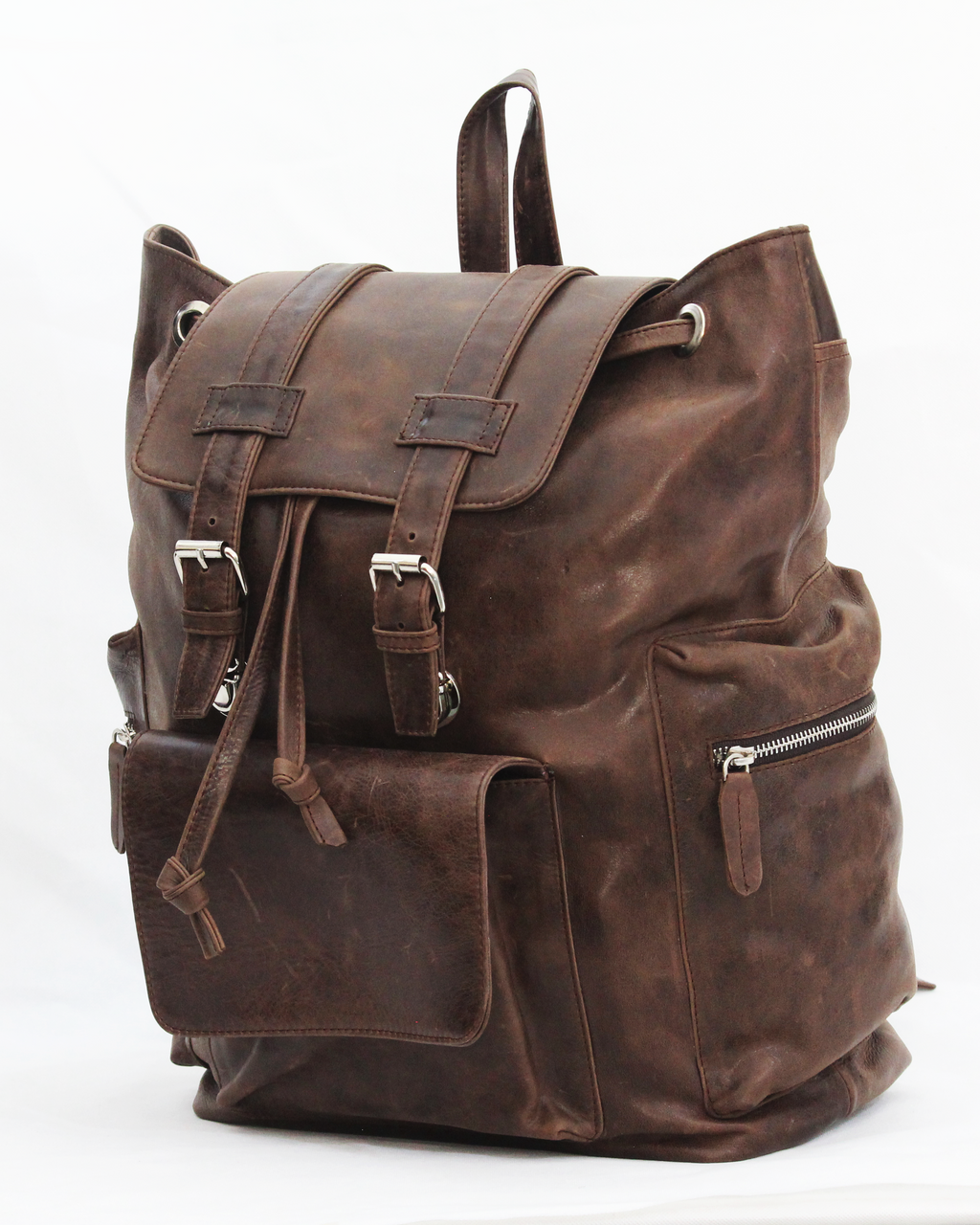 Hilford | Distressed Brown Leather Backpack