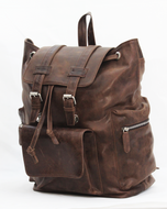 Hilford | Distressed Brown Leather Backpack — genuine leather backpack by Kordovan, view 1