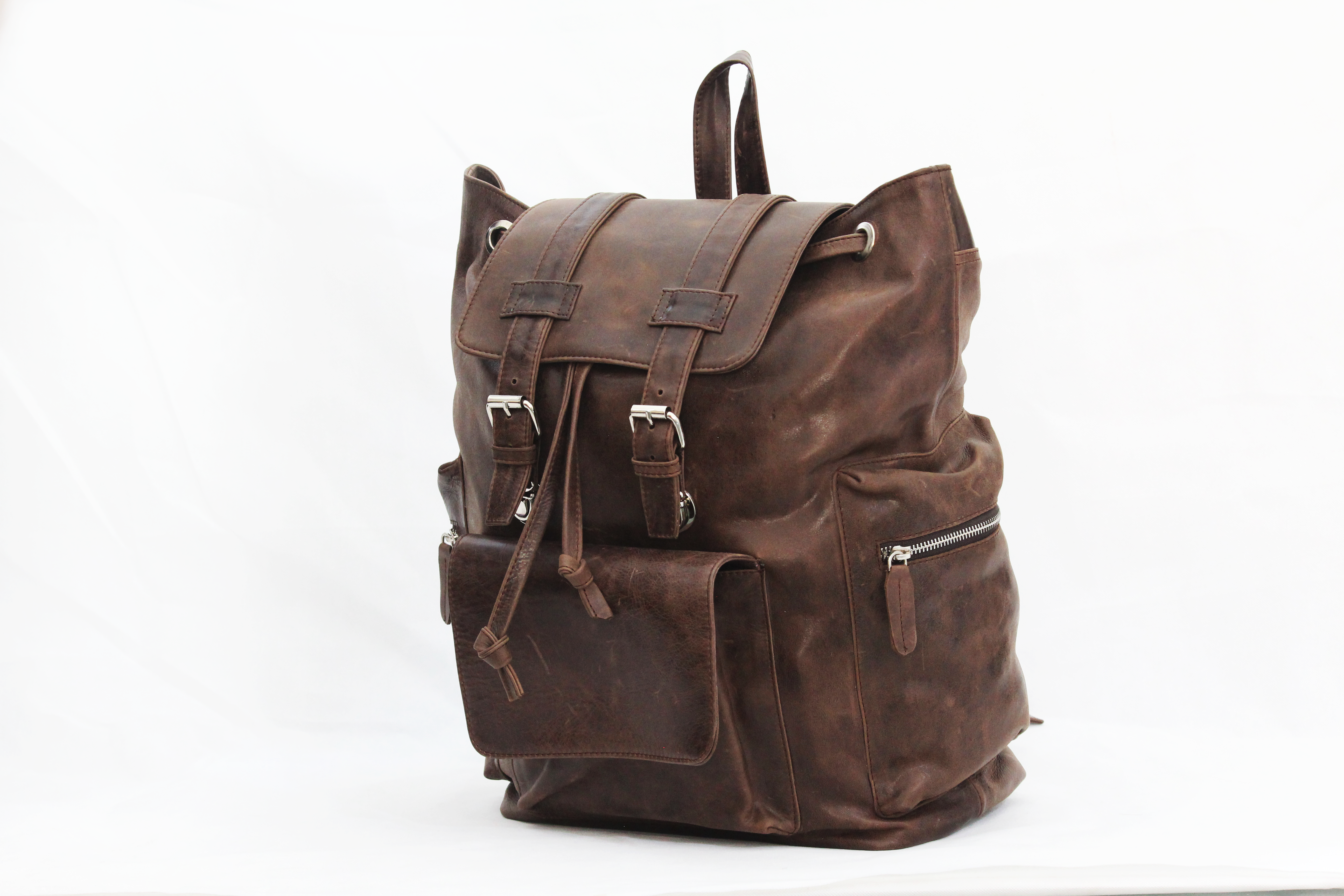 Hilford | Distressed Brown Leather Backpack