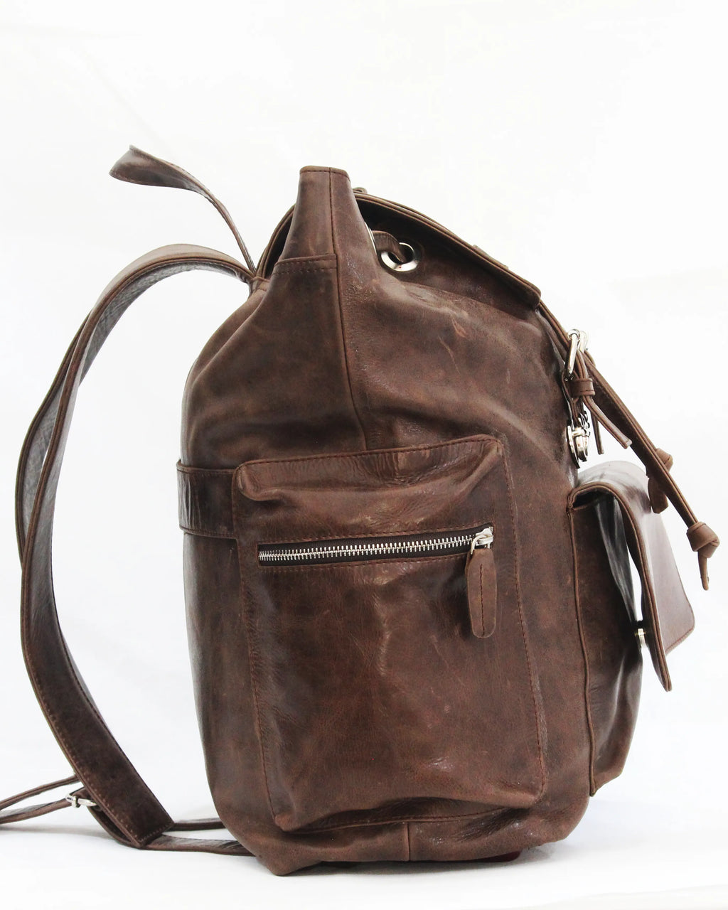 Hilford | Distressed Brown Leather Backpack
