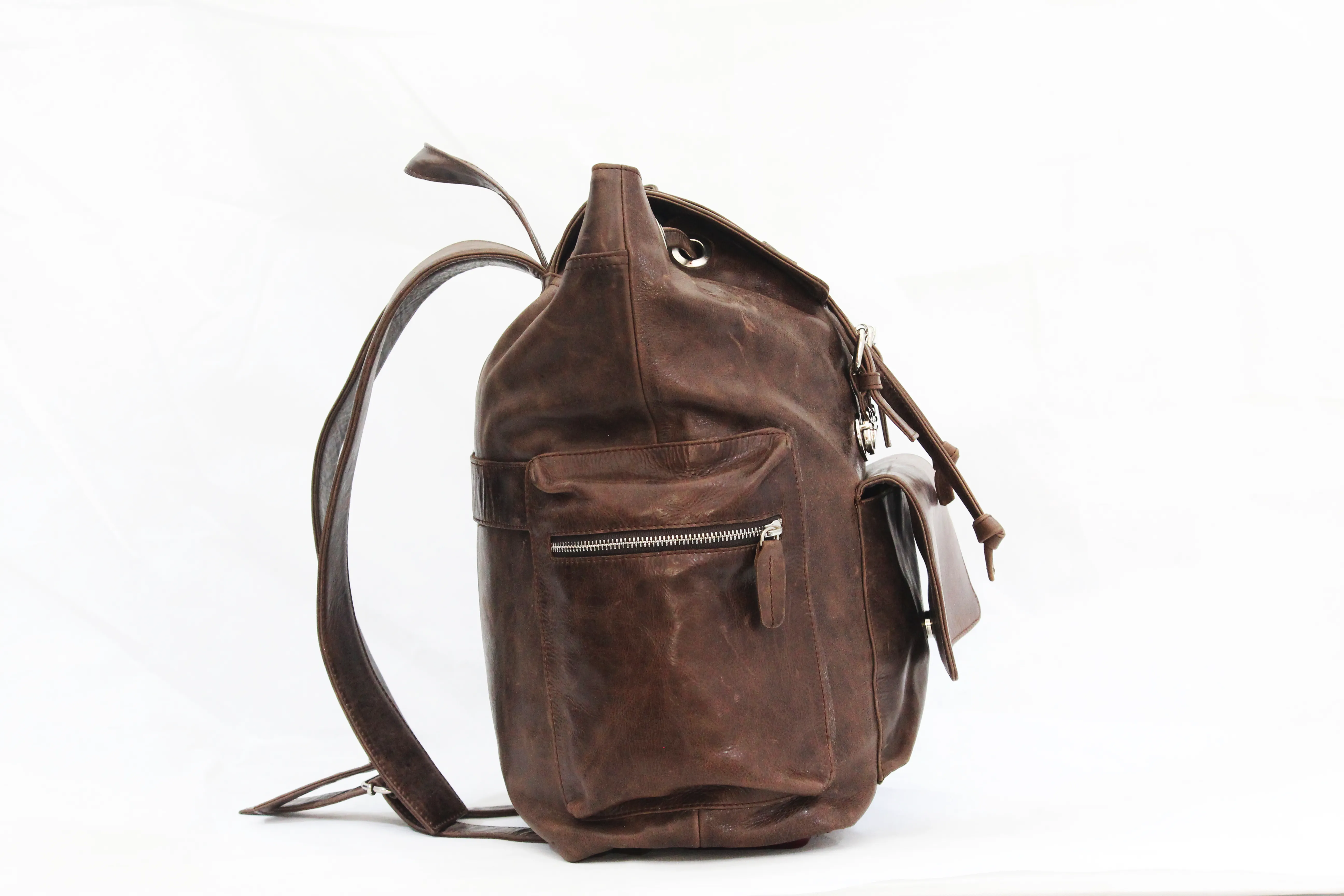 Hilford | Distressed Brown Leather Backpack