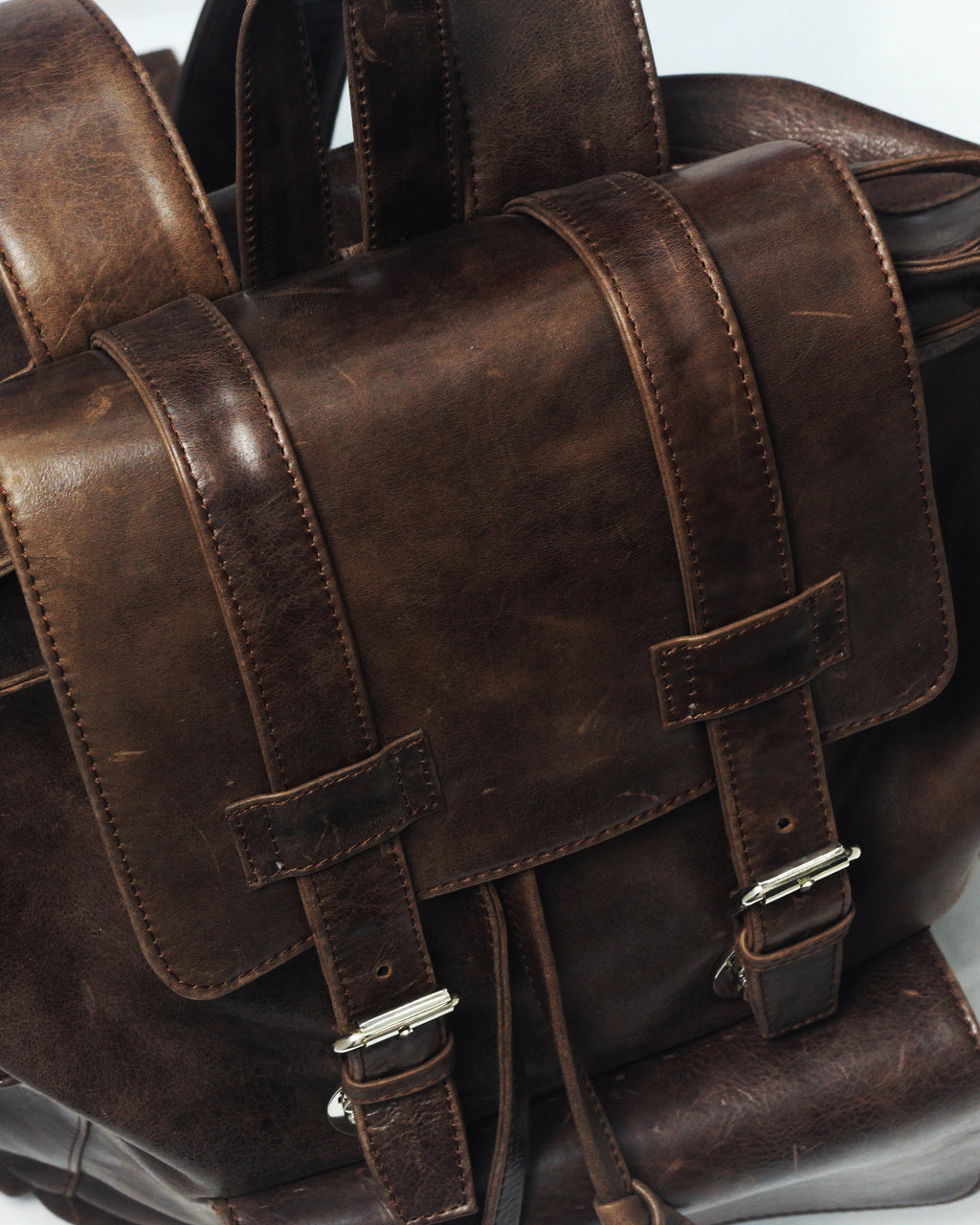 Hilford | Distressed Brown Leather Backpack