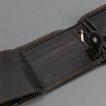 Sheppard wallet open — 9 card slots and two snap-button ID windows