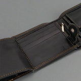 Sheppard wallet open — 9 card slots and two snap-button ID windows