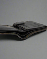 Close-up of the soft sheep leather grain on the Sheppard wallet