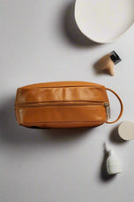 Natural Milled Leather Dopp Kit