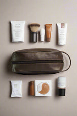 Natural Milled Leather Dopp Kit