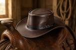 KORDOVAN'S Black Stripe Leather Cowboy Hat