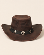 KORDOVAN's Premium Leather Western Cowboy Hat // Studs band // Burgundy