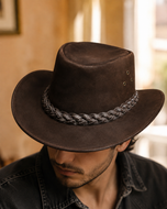 KORDOVAN's Suede Premium Genuine Leather Western Cowboy Hat - Brown