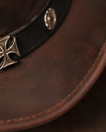 KORDOVAN's Premium Leather Western Cowboy Hat // Studs band // Burgundy