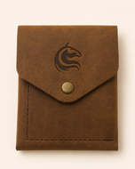 The Luke minimalist vertical wallet in full-grain leather — front view | Kordovan Pakistan