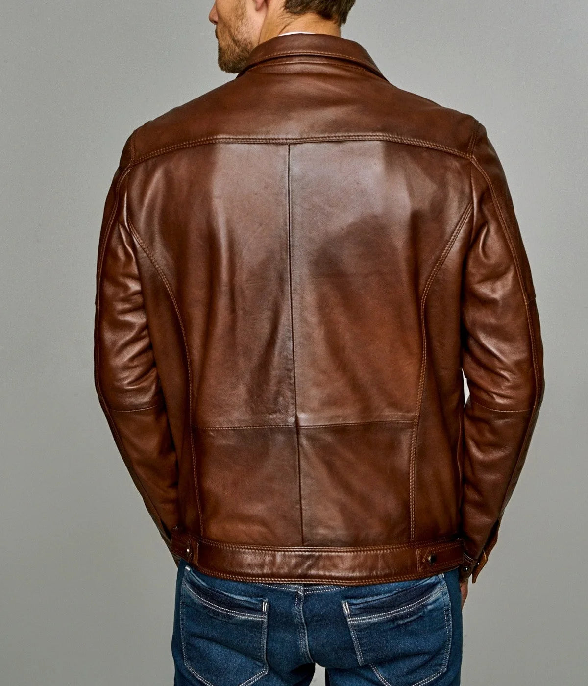 Maverick | Men's Brown Sheepskin Leather Jacket