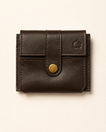 The Mocha Mate bifold wallet in brown cow leather — front view | Kordovan Pakistan