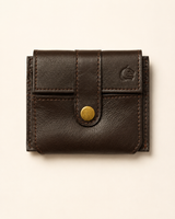 The Mocha Mate bifold wallet in brown cow leather — front view | Kordovan Pakistan
