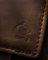 Money Clip wallet open — magnetic clip holding notes beside card slots