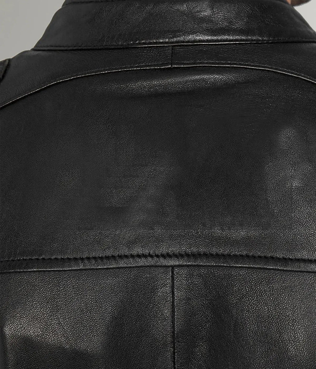 Nightfall | Men's Diamond Quilted Black Leather Biker Jacket
