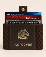 KODO smart wallet Brown Gold edition — brown Crazy Horse leather with gold detailing