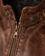 Rebel | Men's Brown Cafe Racer Sheepskin Leather Jacket
