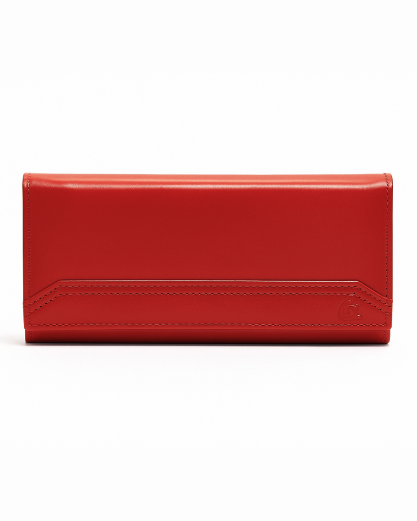 Red wallet on a white background