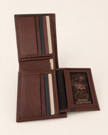 Shelby & Thomas wallet open — 12 card slots, flap ID window and cash slots