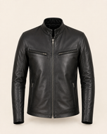 The Iconic | Men's Black Sheepskin Leather Jacket