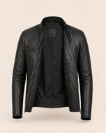 The Iconic | Men's Black Sheepskin Leather Jacket