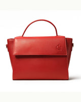 Red handbag on a white background